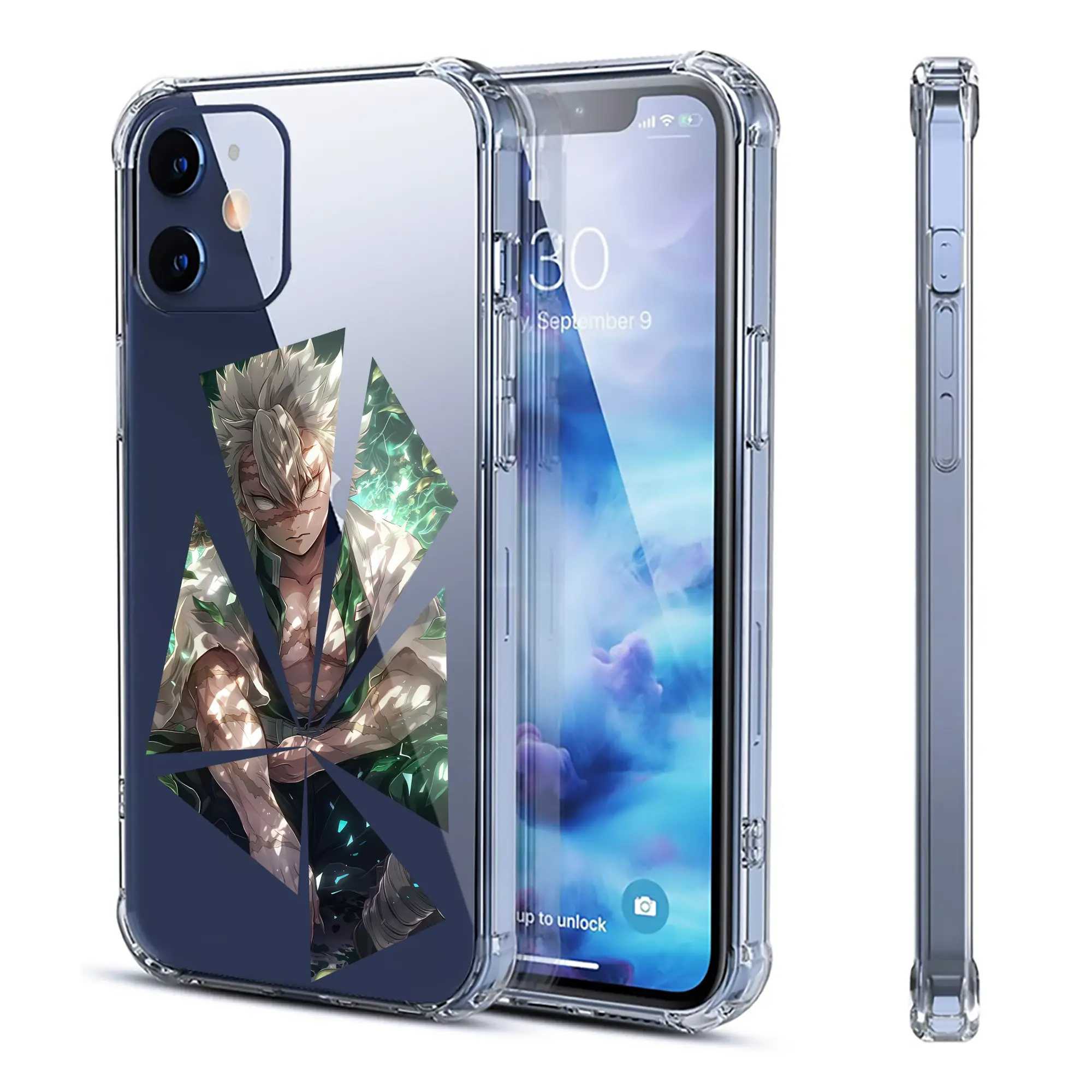 鬼滅の刃 グッズ,不死川 実弥 - IPhone 12シリーズ対応 ・ 透明スマホケース ・ クリアソフトケース ・ TPU素材 ・ 耐衝撃 ・ 高密着 ・ 防汚 防指紋 ・ 簡単着脱